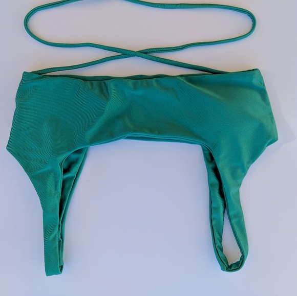 Teal Strappy Underboob Bikini TOP - Picture 2 of 2